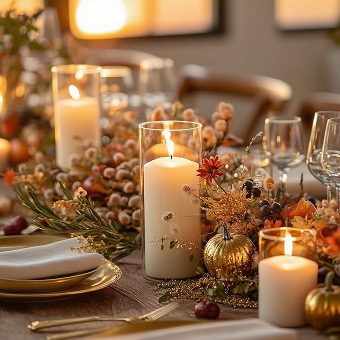 24 Pcs White Pillar Candles - Image 5