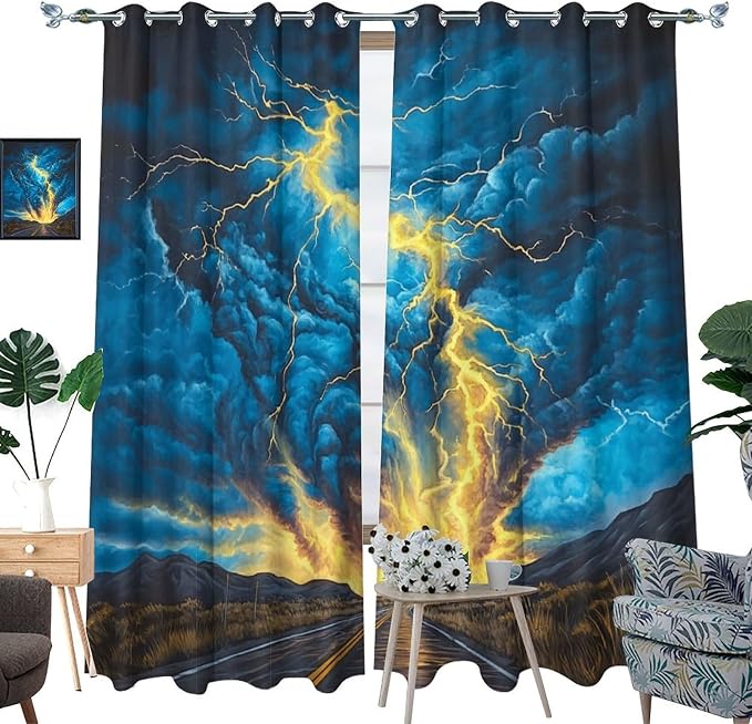 Fantasy Lightning Road Blackout Curtains - Image 3