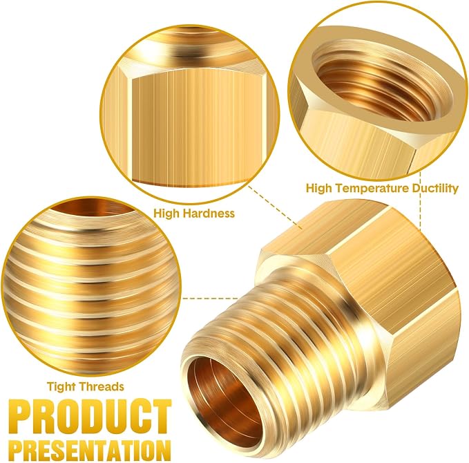 Frienda 1/4 Inch Male NPT x 1/4 Inch Female Inverted Flare Propane Fitting NPT - Image 3