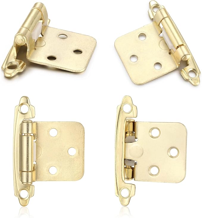Gold Cabinet Hinges, 1/2” Overlay, 10 Pack | - Image 6