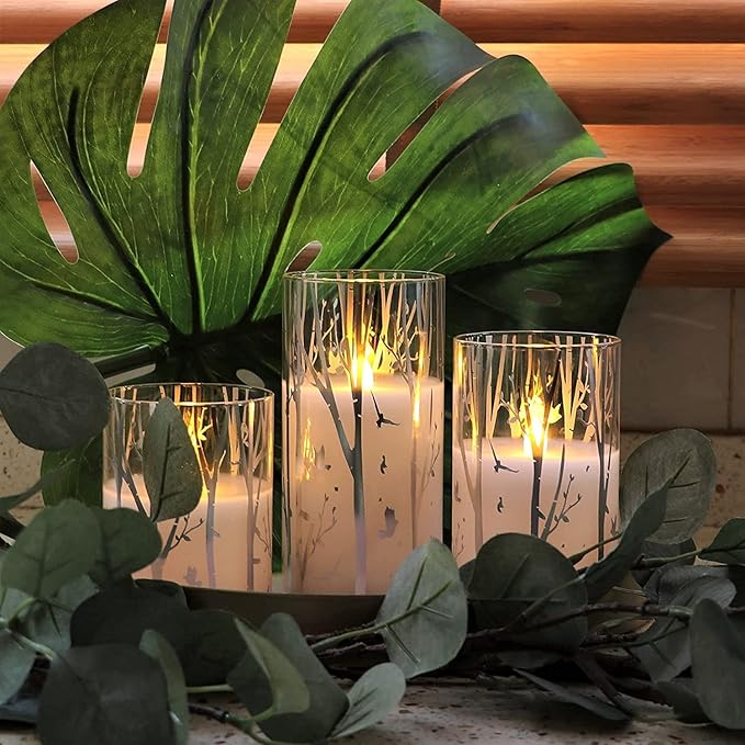 Rhytsing Birch Design Glass Battery Operated LED Candles - Image 3
