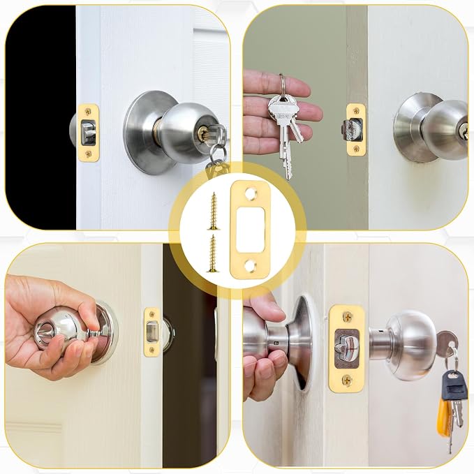 Deadbolt Strike Plate Backplate 1" x 2 1/4" Round Corner Round Corner Heavy Duty - Image 7