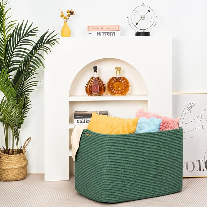 112L Extra Large Blanket Basket Holder Living Room, Dog Toy Organizer Bin Box - Image 7