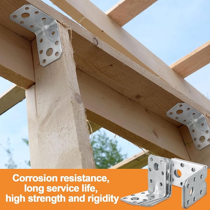 50 Pcs L Brackets 1.7mm Steel Corner Brace 90 Degree Silver | Metal Angle - Image 5