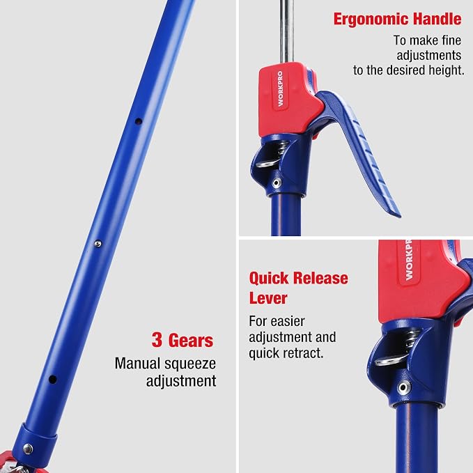 WORKPRO Cabinet Jacks, 23-5/8" to 45-1/4" Adjustable Support Pole, ±65° - Image 3