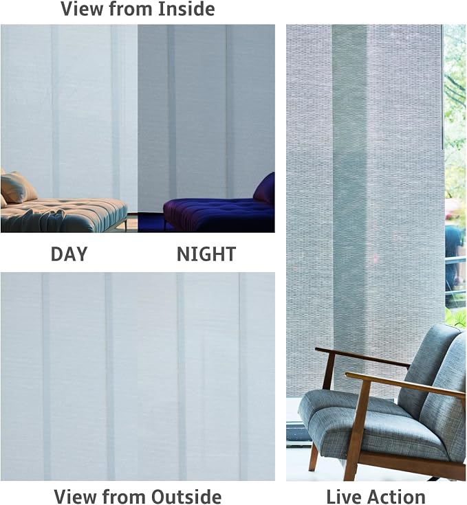 Replacement Fabric Panels for Sliding Glass Door, Fabric Only, Natural Woven - Image 6