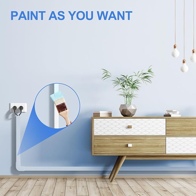 Yecaye Cord Covers for Wires on Wall, W0.95in H0.55in, Medium Cord Organizer - Image 7