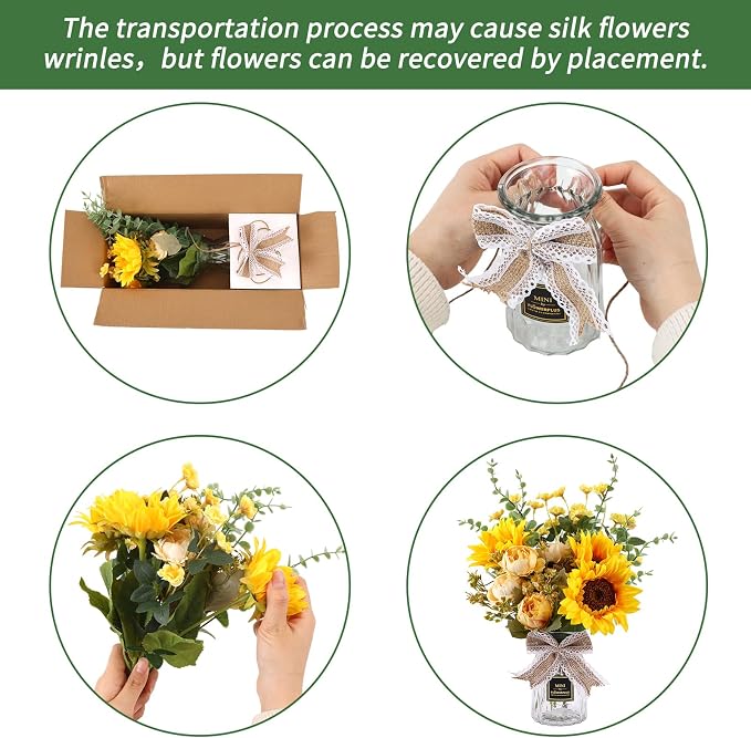 CEWOR Fake Flowers in Vase, Artificial Flowers - Image 7