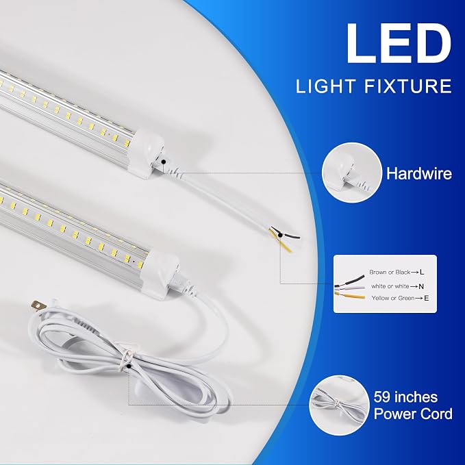 XLNYUUI Led Shop Lights, 4FT LED Light 50W 6000K 7000LM Led Daylight, Garage - Image 4
