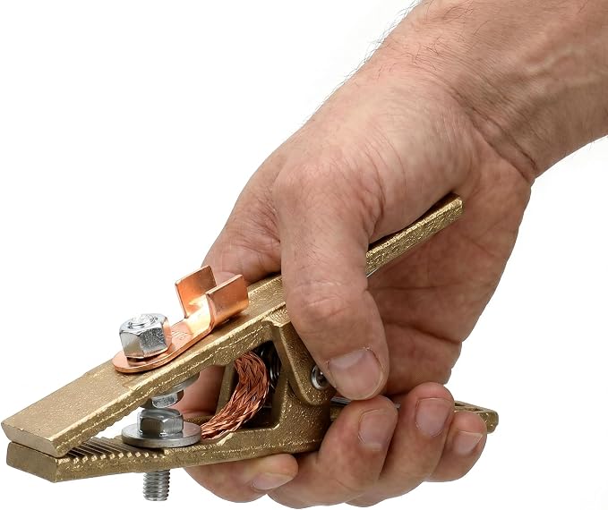 300-Amp Welding Ground Clamp, Brass A-shape Earth Clamp - Image 5