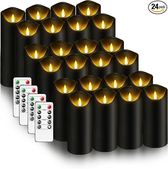 kakoya Flickering Flameless Candles, Battery Operated Plastic LED Pillar Candles by FLAMELESSCANDLES