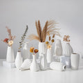 NUPTIO White Ceramic Bud Vase: Small Assorted Vases 12 Pcs, Unglazed | Table by Nuptio