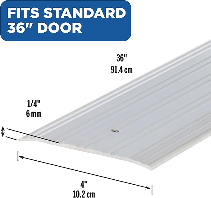 MD Building Aluminum Flat-Profile Threshold, 4in x 1/4in x 36in - Image 2