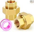2PCS Brass Union，1/4" NPT Female x 1/4" NPT Female Brass Pipe Fitting by TAISHER