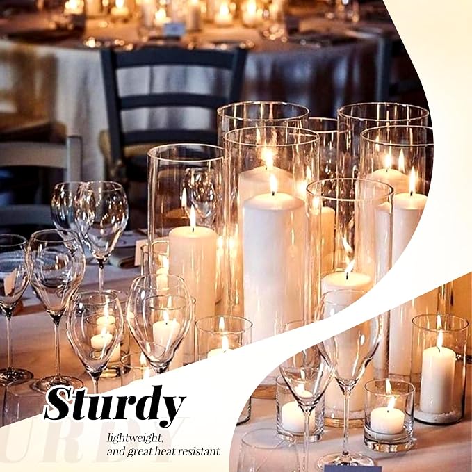 12Pack Glass Cylinder Vases for Centerpieces - Image 4