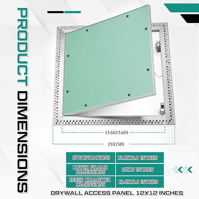 Wesiti 1 Pack 14" X 14" Aluminum Drywall Access Panel - Image 2