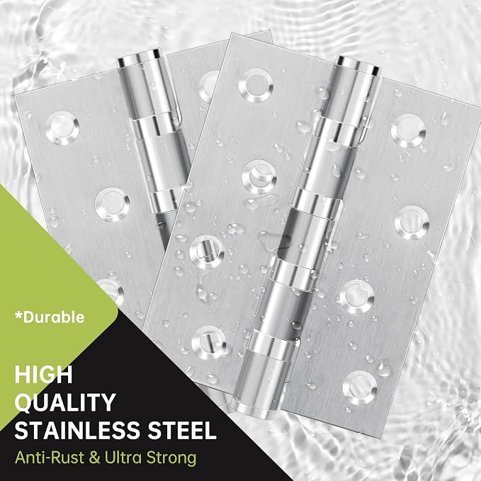 3Pcs Stainless Steel Door Hinges 4 Inch, Heavy Duty Ball Bearing Hinges - Image 5
