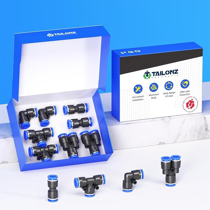 TAILONZ PNEUMATIC 6mm od Push to Connect Fittings Pneumatic Fittings Kit 2 - Image 9