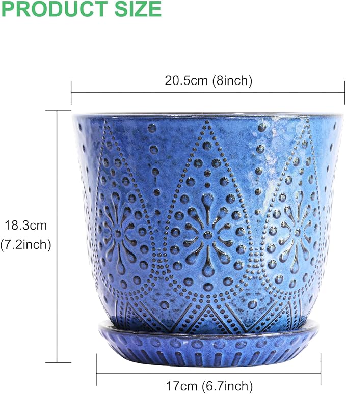 Gepege 8 Inch Ceramic Plant Pot - Image 2