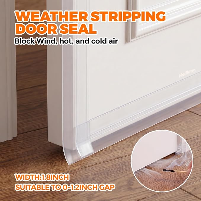Holikme Weather Stripping Door Seal, Shower Door Seal Strip, 1.8" W-33Feet | - Image 5