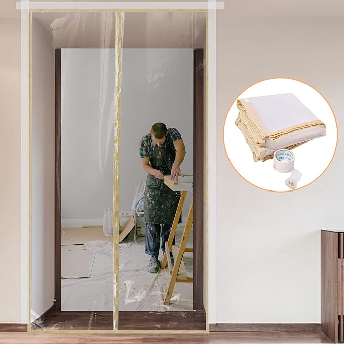 Magnetic Zippered Dust Barrier Door Cover by PICKFORLIFE