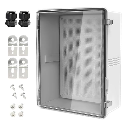 Electrical Box, IP67 Waterproof Hinged Clear Cover Stainless Steel Latch by LeMotech
