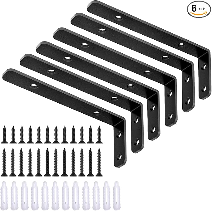 LSK 6PCS L Bracket, L 5"×H 2" Shelf Support Bracket, Max Load :42lb, Joint by LSK