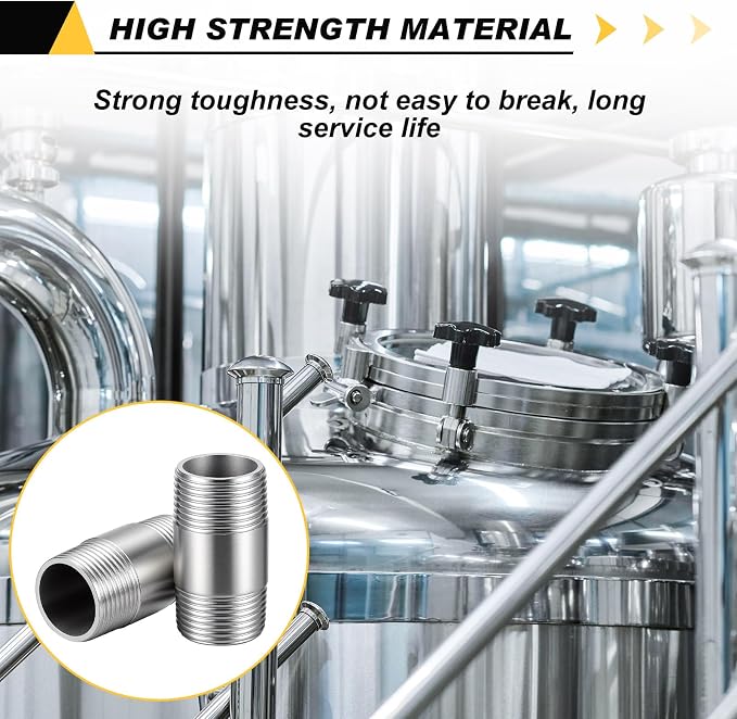 4 Pcs 304 Stainless Steel Pipe Fittings 3/4" NPT x 3/4" NPT Male Threaded 2" - Image 4