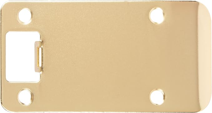Round Corner Extended Lip Strike Plate, 2-1/4" x 4", Polished Brass by StoneHarborHardware
