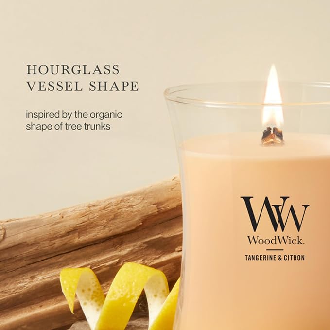 Woodwick Tangerine & Citron Medium Hourglass Candle - Image 4