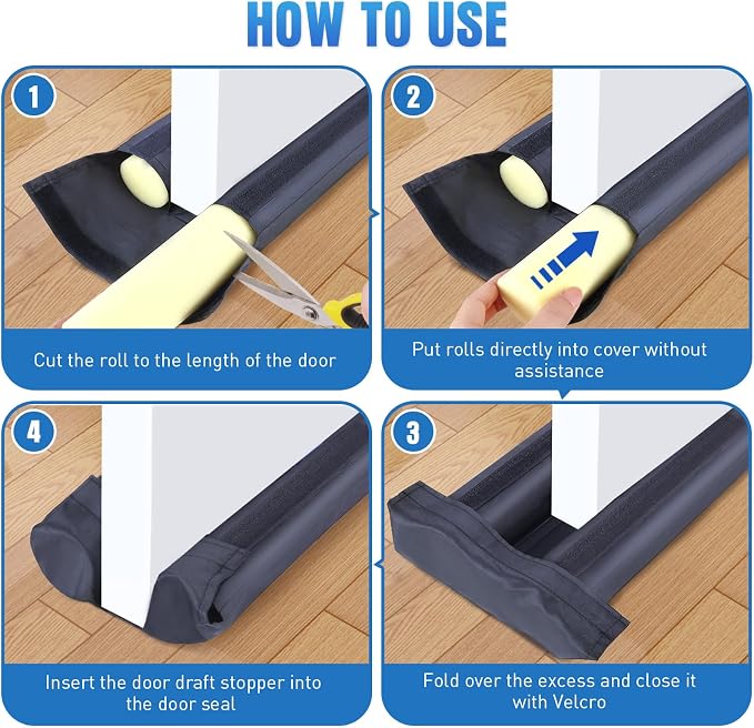 BlissTrends 36 in Under Door Draft Stopper, Covers Gaps up to 2.36 in, Easy - Image 7