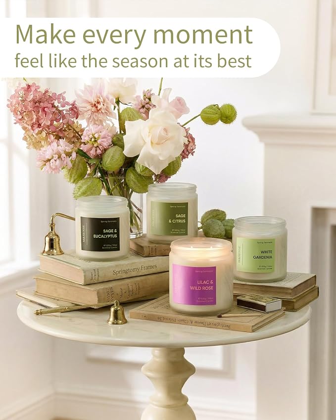 M&SENSE Lilac Wild Rose Scented Candle, 11.6oz 70-Hour Burn Natural Soy Wax | - Image 7