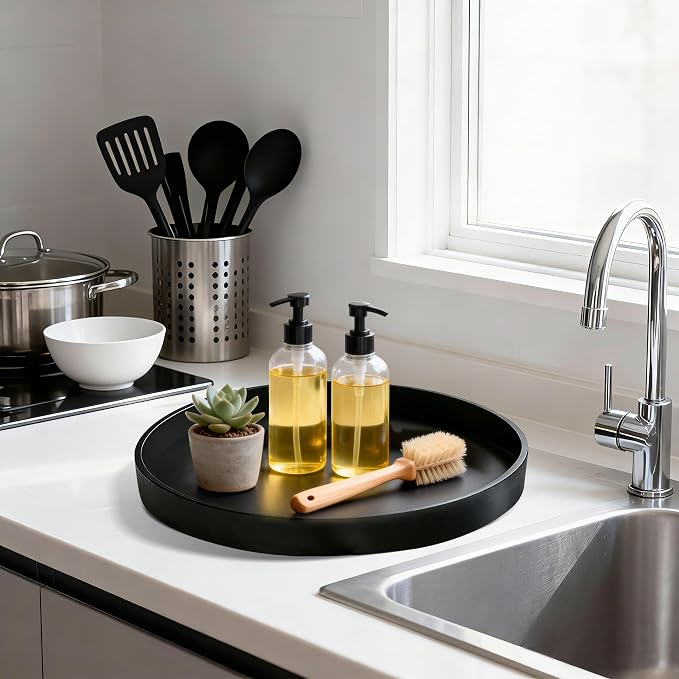 1 Pack 11" Bathroom and Vanity Tray, ABS Bathroom Counter Organizer, Coffee - Image 4