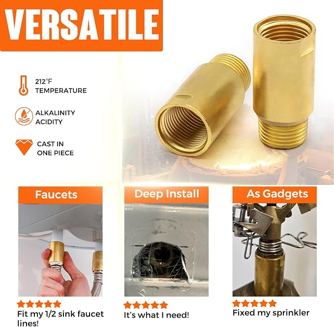 Upgrade Brass Pipe Plumbing Extender Adapter - Image 8