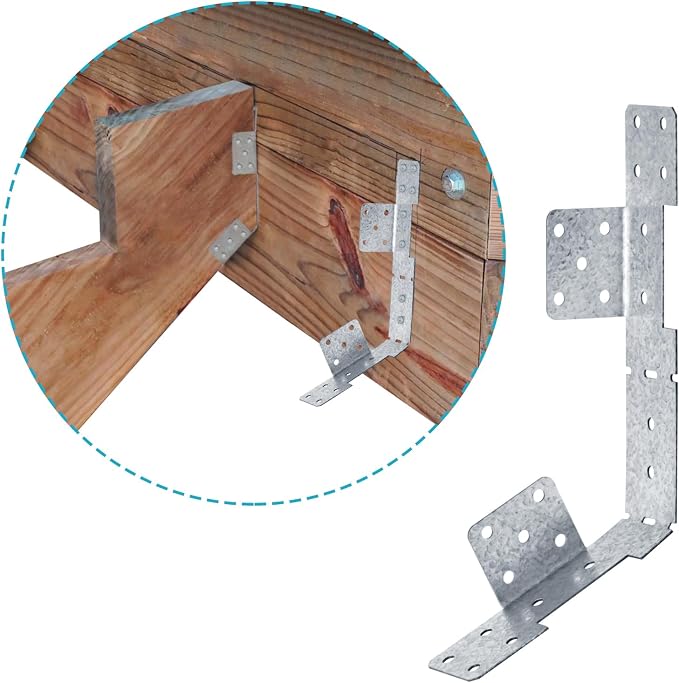 8 PCS Adjustable Stair-Stringer Hanger Connector, Deck Tie Strap Bracket | - Image 2