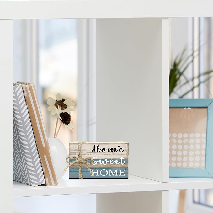 Mini Decorative Books For Home Decor, Small Wood Book Stack For Table Decor - Image 4