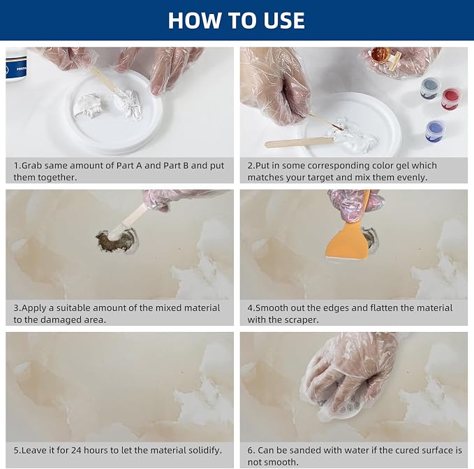 Tile and Granite Repair Kit, Marble and Quartz Countertops Repair Kit | - Image 5