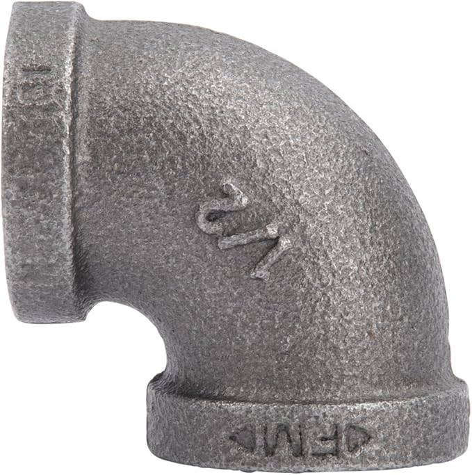 Authentic Malleable Iron 90 Degree Black 1/2" Elbow Ten Pack by Pipe Decor - Image 2