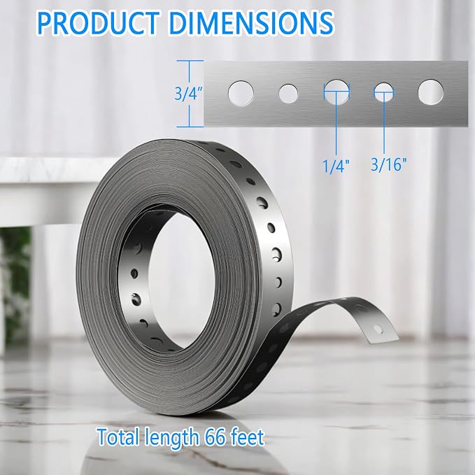 Galvanized Metal Pipe Strap 3/4" x 66 FT, 32-Gauge - Image 2