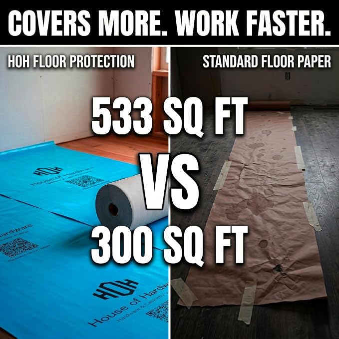 Temporary Floor Protection Roll – 39" x 164 ft – Self-Adhesive, Waterproof – - Image 2