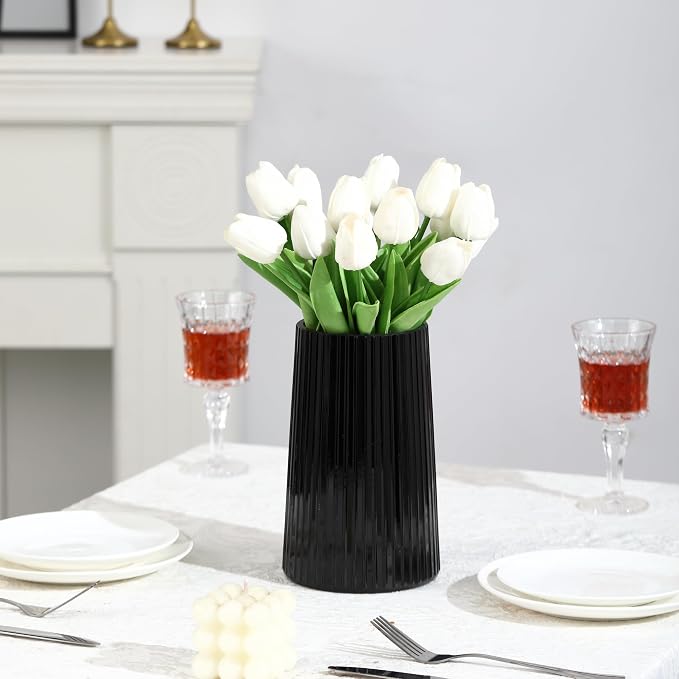 Black Glass Vase for Flower, Flower Vase for Bouquet, Modern Glass Vases - Image 6