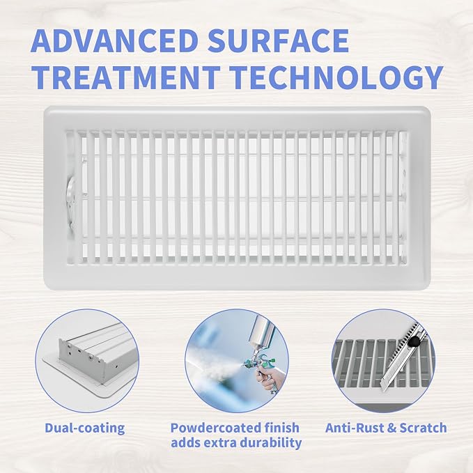 Howeall 6x14 Inch Floor Vents Heavy Duty Floor Registers, Floor Air Vent Covers - Image 3