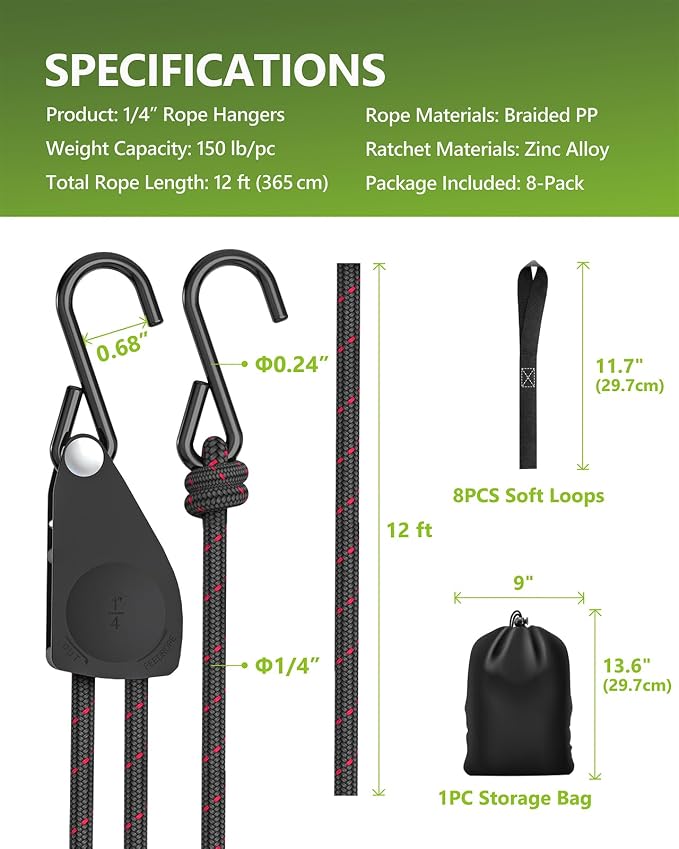 Kayak Straps Tie Downs 8 Pack Set, Adjustable Ratchet Tie Down Straps | Roof - Image 9