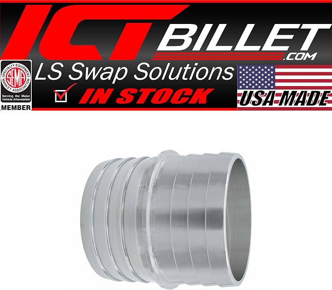 ICT Billet 2" to 2" Inch Hose Barb Splice Coupler Repair Mend Fitting Adapter - Image 2
