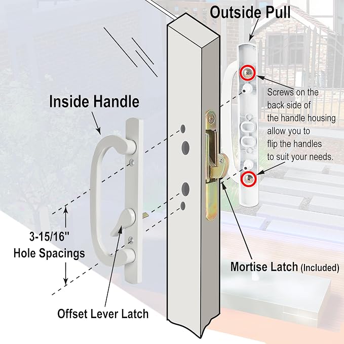 ACEPLANET Offset Position Non-Keyed Sliding Patio Door Handleset - Image 6