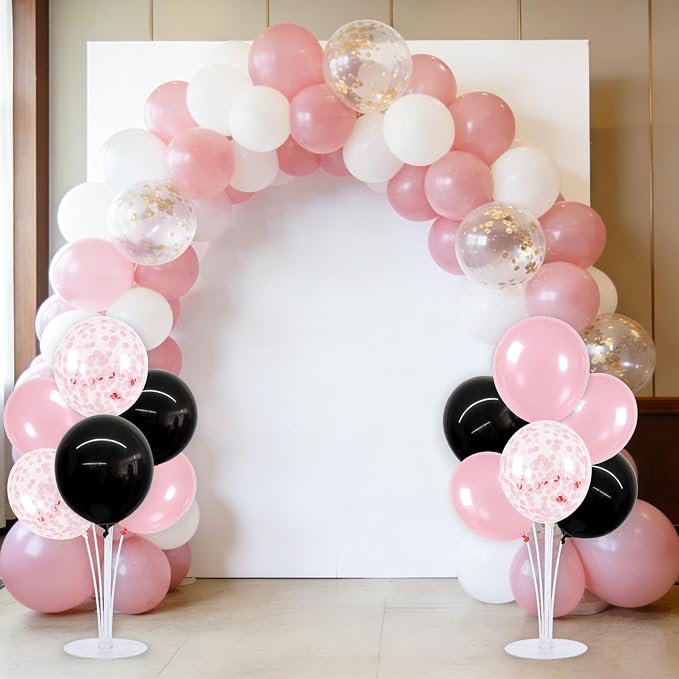 TONIFUL 4 Set Black Pink Balloon Stand Balloon Centerpieces - Image 6