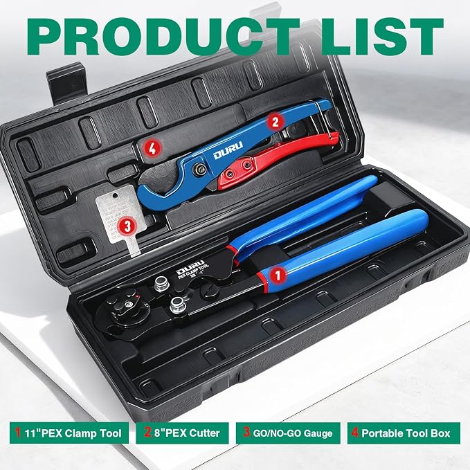 OURU PEX Crimping Tool Kit, Cinch & Remove, 3/8" to 1", - Image 5