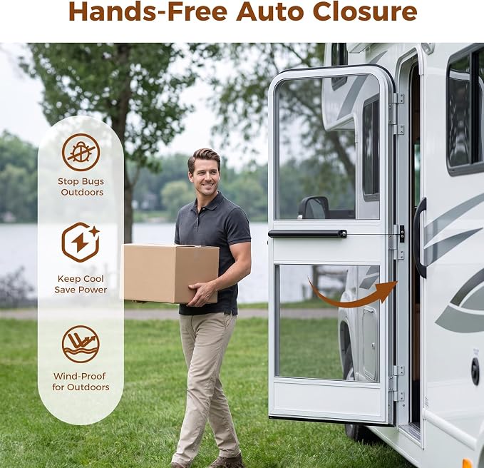 RV Screen Door Closer, Adjustable Tension, 17-Inch Aluminum | Automatic Closing - Image 8