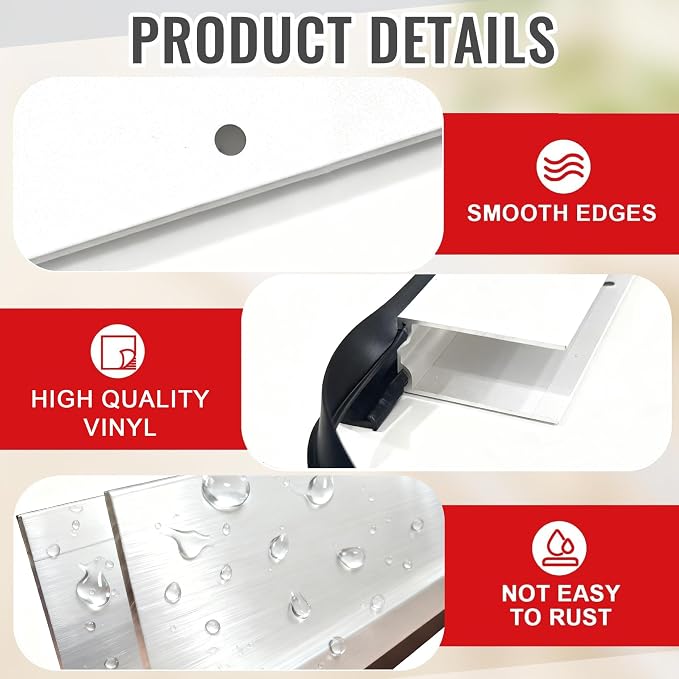 1" x 35.5" White Aluminum Storm Door Sweep Replacement Weatherproof Bottom Seal - Image 4