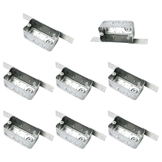 8 Packs 4 x 2 Inch Metal Electrical Box by Qlvily